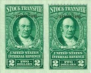 Revenue Stamp, Stock Transfer/Thomas Ewing, United States of America,  , Famous People, Men, Politicians