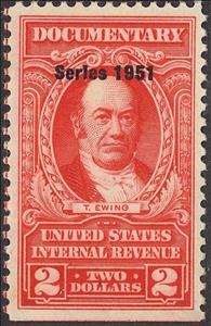 Revenue Stamp, Series 1951/Thomas Ewing, United States of America,  , Famous People, Men, Politicians