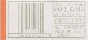 Stamp, Kensington, MD, Machine 82, United States of America,  , Letters (Alphabet), Numbers