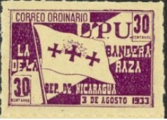 Stamp, Flag of Columbus, Nicaragua,  , Flags, U.P.U.