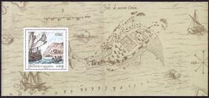 Souvenir Sheet, 400th Anniversary of Quebec, France,  , Explorers, Joint Issues, Maps, Sailing Ships, Ships, Shipwrecks