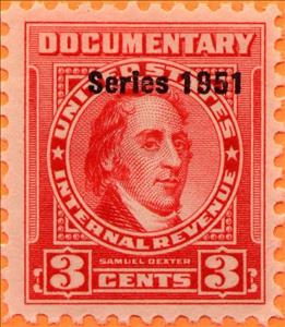 Revenue Stamp, Series 1951/Samuel Dexter, United States of America,  , Famous People, Men, Politicians