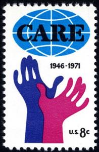 Stamp, Hands Reaching for CARE, United States of America,  , Hands