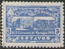 Stamp, Postal buildning before and after earthquake, Nicaragua,  , Post Offices, U.P.U.