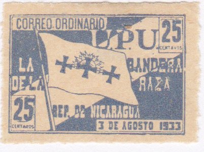 Stamp, Flag of Columbus, Nicaragua,  , Flags