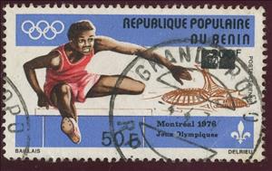 Stamp, 1979 Surcharges, Benin,  , Athletics, Olympic Games, Sports