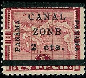 Stamp, Map of Panama, Canal Zone,  