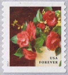 Red Camellias and Yellow Forsythia - coil