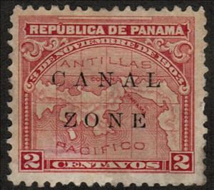 Stamp, Map of Panama, Canal Zone,  