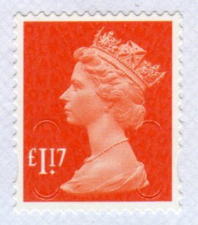 Stamp, Queen Elizabeth II - Security Machin M17L, United Kingdom of Great Britain & Northern Ireland,  , Crowns and Coronets, Famous People, Heads of State, Queens, Royalty, Women