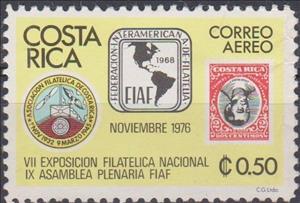 Stamp, Inverted Center Stamp of 1901 and Association Emblems, Costa Rica,  , Clubs of Stamp Collectors, Philatelic Exhibitions, Seals (Emblems), Stamps