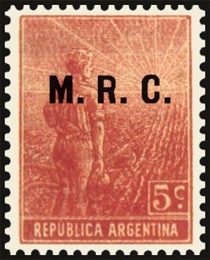 Agriculture stamp, ovpt. "M.R.C."