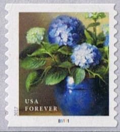 Stamp, Blue Hydrangea - coil, United States of America,  , Flowers, Gardens, Plants (Flora)