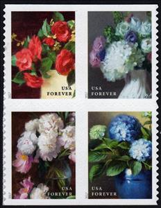 Se-tenant, Flowers from the Garden - block of 4, United States of America,  , Flowers, Gardens, Plants (Flora)