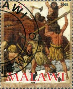 Stamp, Prehistoric Weapons, Cinderellas,  , Prehistorical Animals