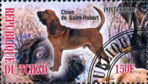 Stamp, Chien de Saint-Hubert, Cinderellas,  , Animals (Fauna), Dogs