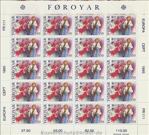 Mini Sheet, C.E.P.T Music, Faroe Islands,  , C.E.P.T. / Europe, Music, Musical Instruments