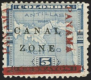 Stamp, Map of Panama, Canal Zone,  