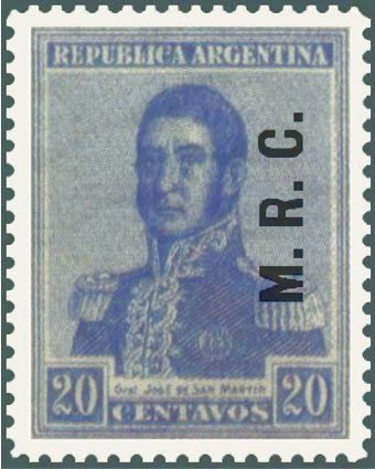 José Francisco de San Martín (1778-1850), ovpt. "M.R.C."