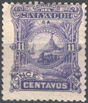 Stamp, Locomotive, Mt. Miguel, El Salvador,  , Locomotives, Railways, Steam Traction