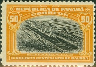Stamp, Dry Dock at Balboa, Panama,  , Canals, Ships, Steamers