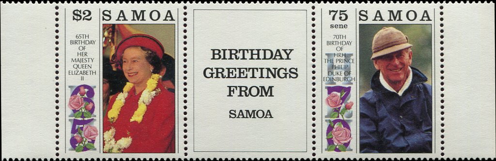 Birthdays of Queen Elizabeth II (65) and Prince Philip (70)