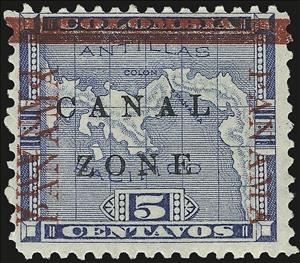 Stamp, Map of Panama, Canal Zone,  