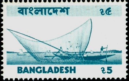 Stamp, Net fishing, Bangladesh,  , Fishery, Fishing-boats