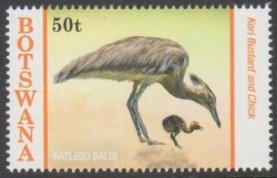 Stamp, Ardeotis kori, Botswana,  , Animals (Fauna), Birds