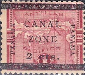 Stamp, Map of Panama, Canal Zone,  