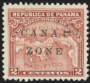 Stamp, Map of Panama, Canal Zone,  