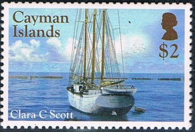 Stamp, Clara C. Scott, Cayman Islands,  , Sailing Ships, Ships