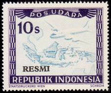 Airplane over map of Indonesia