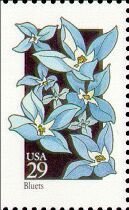 Stamp, Wildflowers:Bluets, United States of America,  , Flowers