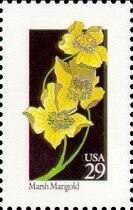 Stamp, Wildflowers:Marsh Marigold, United States of America,  , Flowers