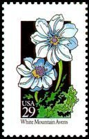 Stamp, Wildflowers:White Mtn. Avens, United States of America,  , Flowers