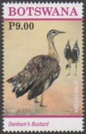 Stamp, Neotis denhami, Botswana,  , Animals (Fauna), Birds