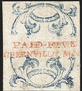 Stamp, Greenville, Ala., Confederate States of America,  