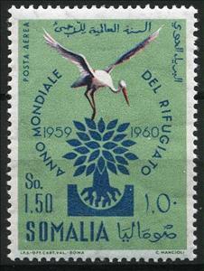 Stamp, World refugee Year, Italian colonies, territories and occupations,  