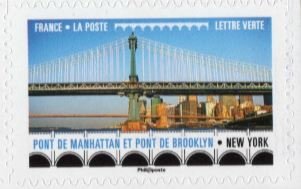 Stamp, The Brooklyn Bridge, New York, USA, France,  , Bridges