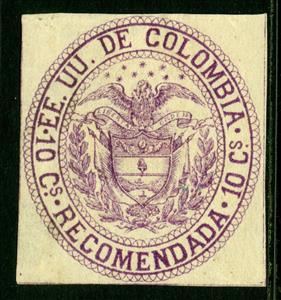 Stamp, Recomendada, Colombia,  , Coats of Arms