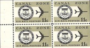 Booklet Pane, Seal and Jet Plane, Canal Zone,  