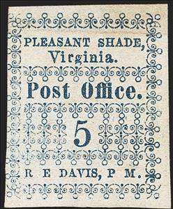 Stamp, Pleasant Shade, VA., Confederate States of America,  