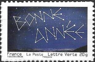 Stamp, Happy New Year, France,  , Greetings