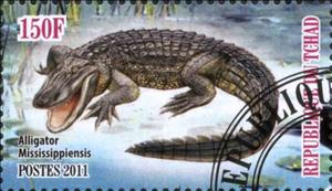Stamp, Alligator Missisippiensis, Cinderellas,  , Animals (Fauna), Crocodiles