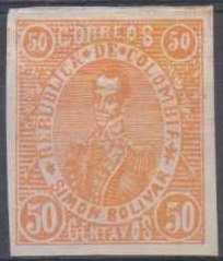 Stamp, Simon Bolivar, Colombia,  , Famous People, Freedom Fighters, Generals, Heads of State, Independency Activists, Men, Politicians