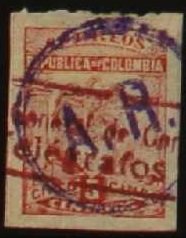 Stamp, AR overprint, Colombia,  , Coats of Arms