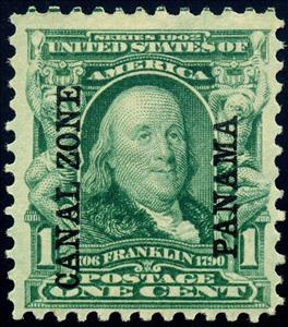 Stamp, Benjamin Franklin, Canal Zone,  , Famous People, Heads of State