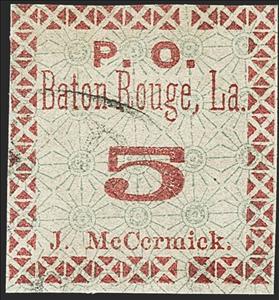 Stamp, Baton Rouge, LA., Confederate States of America,  