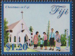 Stamp, Christmas 2016, Fiji,  , Christmas, Churches - Cathedrals - Basilicas - Chapels